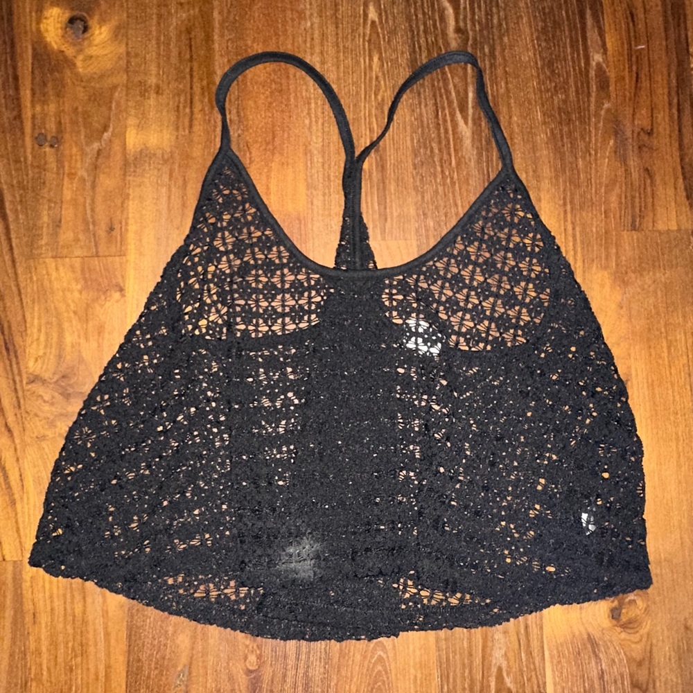 Victoria’s Secret PINK Women’s Black Swimsuit Coverup Top Size M/L.